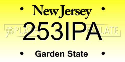 253IPA New Jersey License Plate