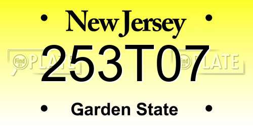 253T07 New Jersey License Plate