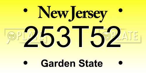 253T52 New Jersey License Plate
