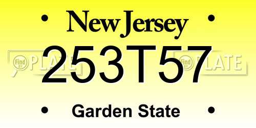 253T57 New Jersey License Plate
