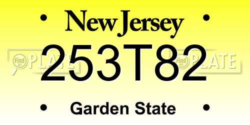 253T82 New Jersey License Plate