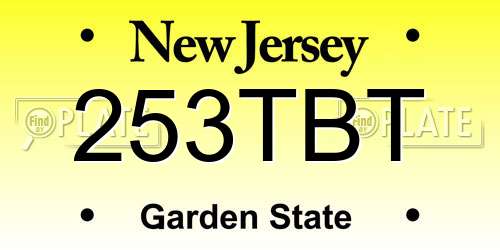 253TBT New Jersey License Plate