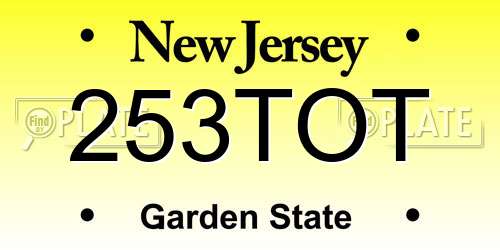 253TOT New Jersey License Plate