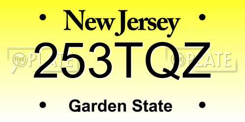 253TQZ New Jersey License Plate