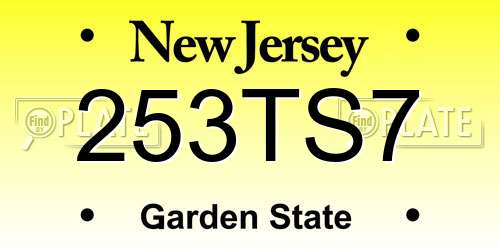 253TS7 New Jersey License Plate