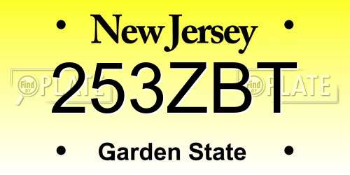 253ZBT New Jersey License Plate