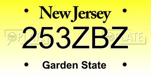 253ZBZ New Jersey License Plate