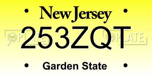253ZQT New Jersey License Plate