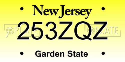 253ZQZ New Jersey License Plate