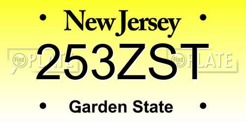 253ZST New Jersey License Plate