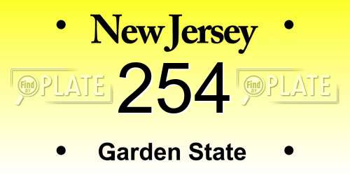 254 New Jersey License Plate