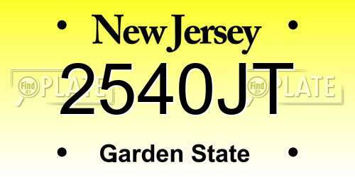 2540JT New Jersey License Plate