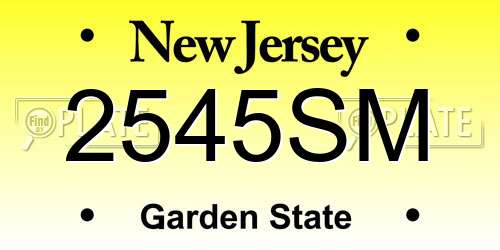 2545SM New Jersey License Plate