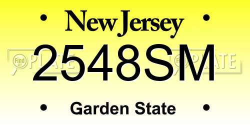 2548SM New Jersey License Plate