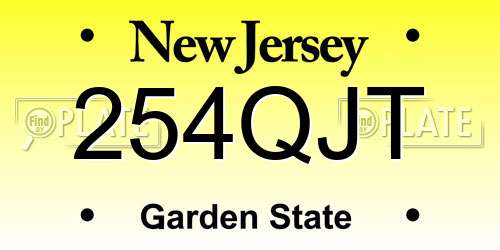 254QJT New Jersey License Plate