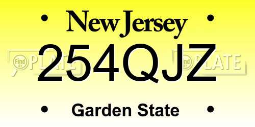 254QJZ New Jersey License Plate