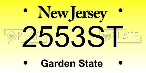 2553ST New Jersey License Plate