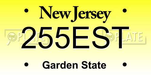 255EST New Jersey License Plate