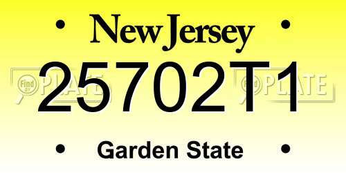 25702T1 New Jersey License Plate