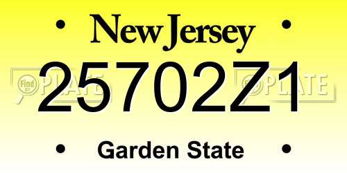 25702Z1 New Jersey License Plate