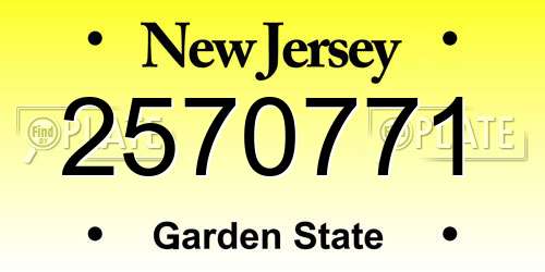 2570771 New Jersey License Plate