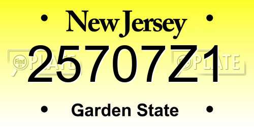 25707Z1 New Jersey License Plate