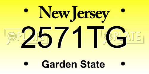 2571TG New Jersey License Plate