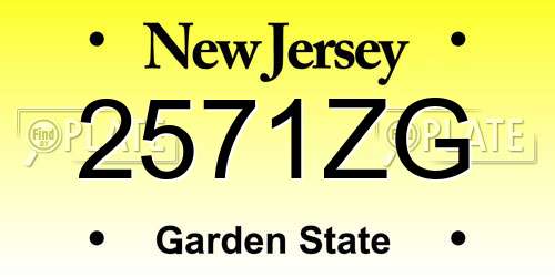 2571ZG New Jersey License Plate