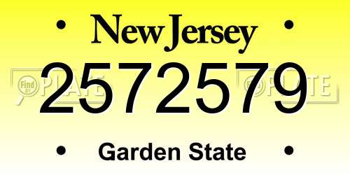2572579 New Jersey License Plate