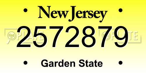 2572879 New Jersey License Plate