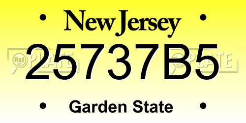 25737B5 New Jersey License Plate