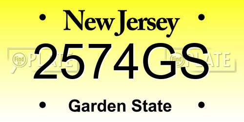 2574GS New Jersey License Plate