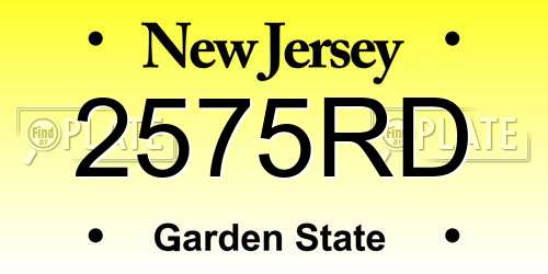 2575RD New Jersey License Plate