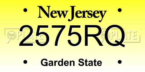 2575RQ New Jersey License Plate