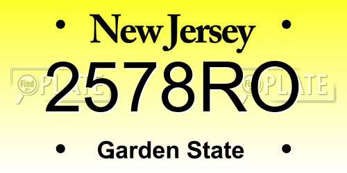 2578RO New Jersey License Plate