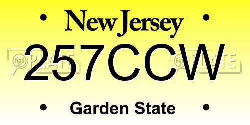 257CCW New Jersey License Plate