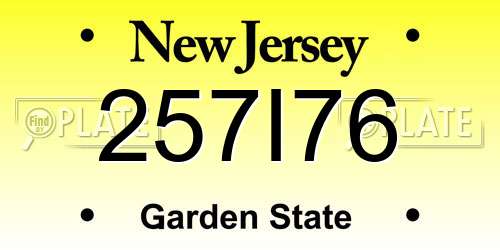 257I76 New Jersey License Plate