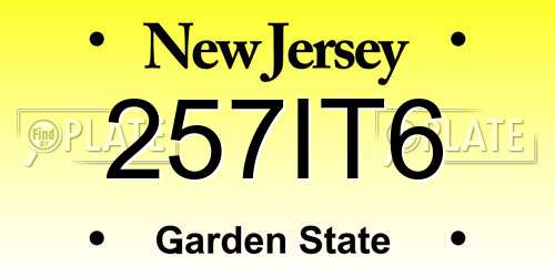 257IT6 New Jersey License Plate