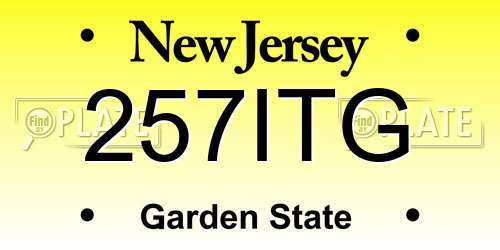 257ITG New Jersey License Plate