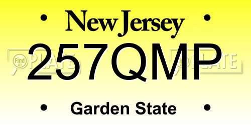 257QMP New Jersey License Plate