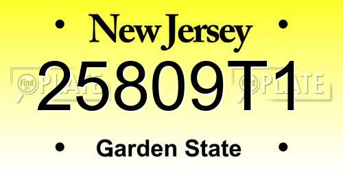 25809T1 New Jersey License Plate
