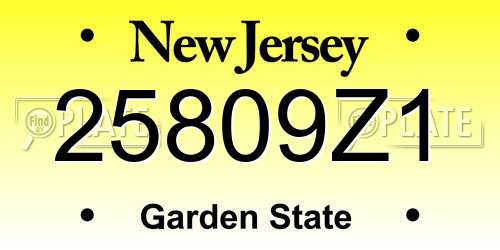 25809Z1 New Jersey License Plate
