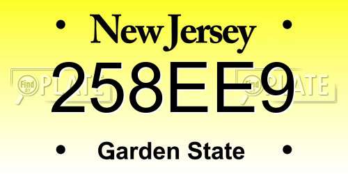 258EE9 New Jersey License Plate