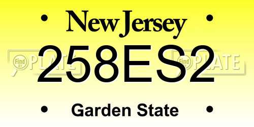 258ES2 New Jersey License Plate