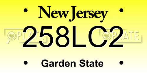 258LC2 New Jersey License Plate