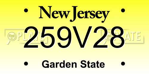 259V28 New Jersey License Plate