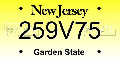259V75 New Jersey License Plate
