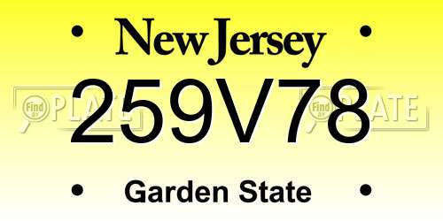 259V78 New Jersey License Plate