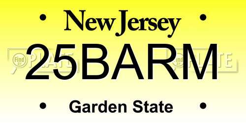 25BARM New Jersey License Plate