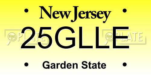 25GLLE New Jersey License Plate